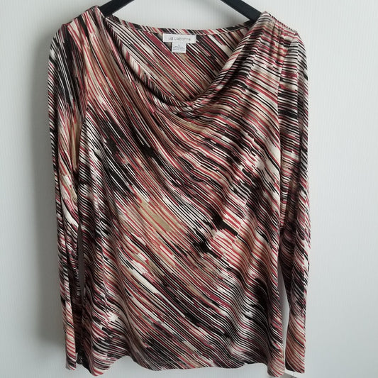 Liz Claiborne Drape Neck Top Large NWT